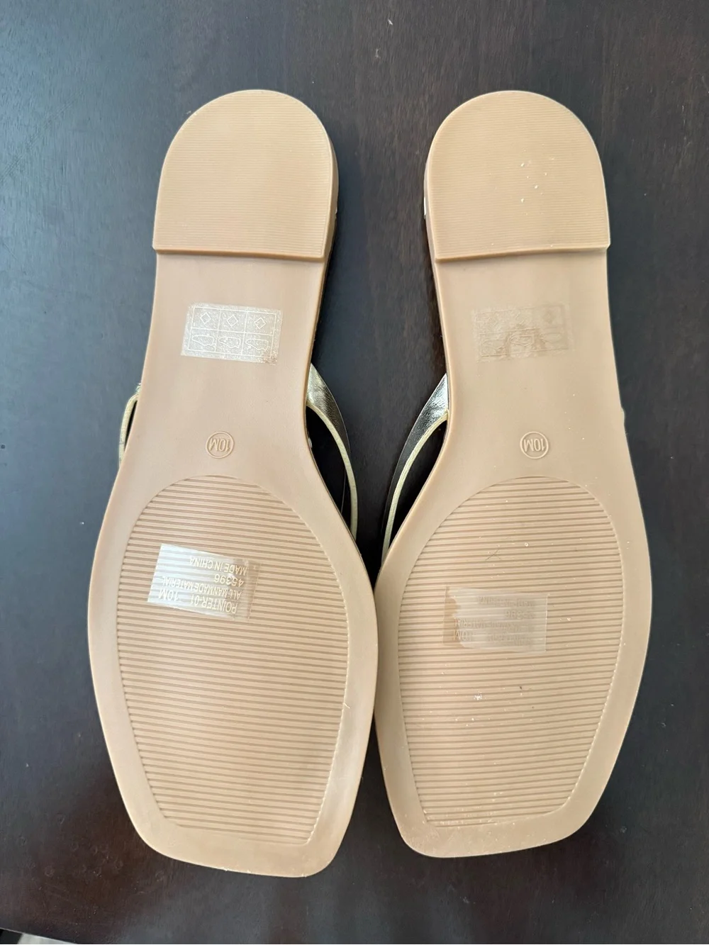 BAMBOO Gold Metallic Flip Flop Sandals for Women